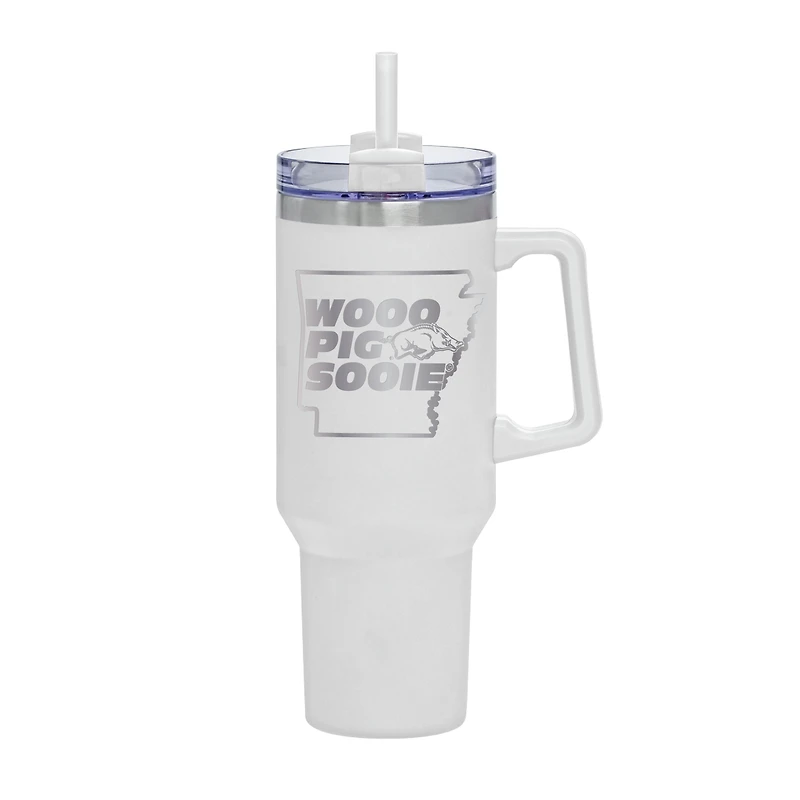 White Arkansas Razorbacks 40oz. Rocky My State Tumbler