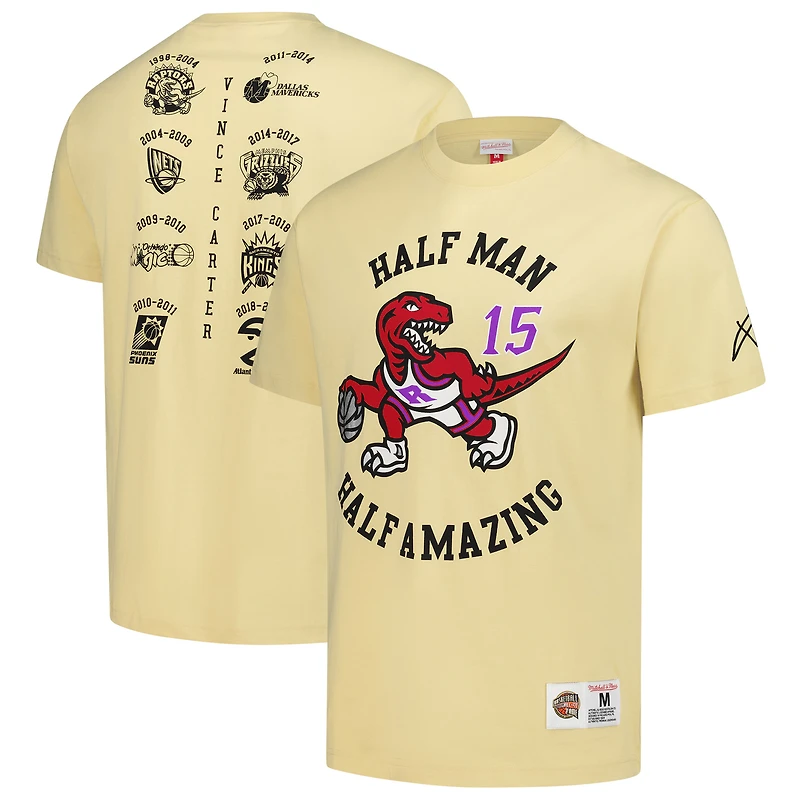 Men's Mitchell & Ness Vince Carter Cream Toronto Raptors Premium T-Shirt