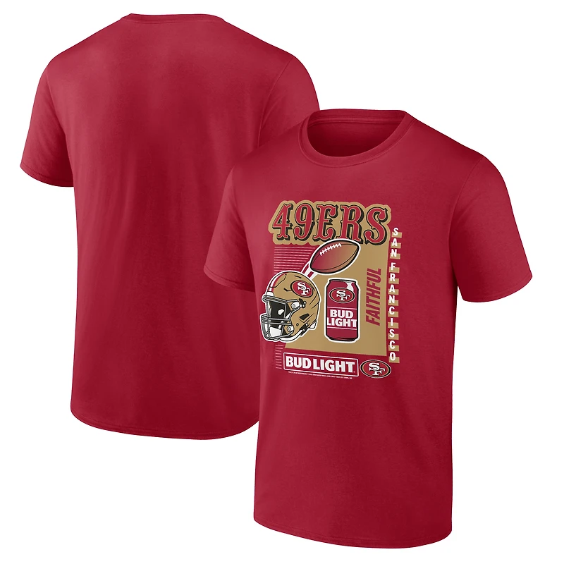 Men's Cardinal San Francisco 49ers Bud Light T-Shirt