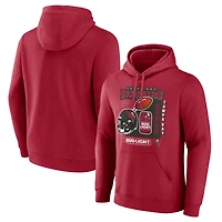 Men's Cardinal Tampa Bay Buccaneers Bud Light Pullover Hoodie