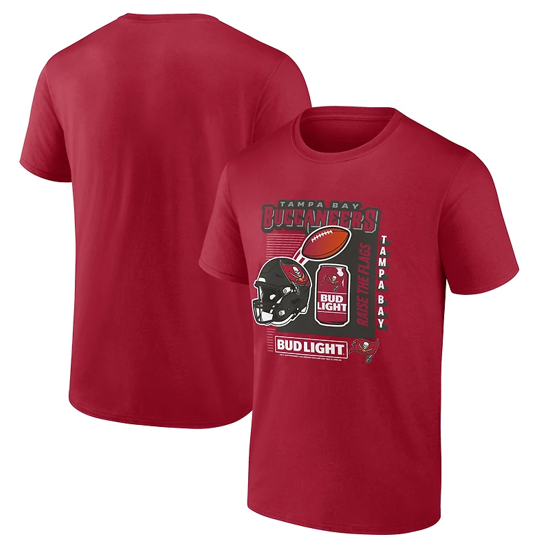 Men's Cardinal Tampa Bay Buccaneers Bud Light T-Shirt
