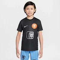 Youth Nike  Black Netherlands Women's National Team 2025 Academy Pro Pre-Match Top