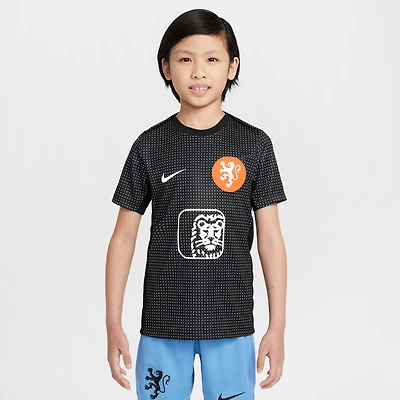 Youth Nike  Black Netherlands Women's National Team 2025 Academy Pro Pre-Match Top