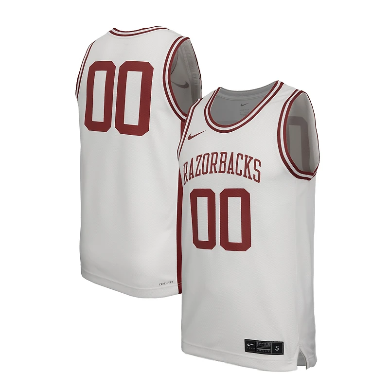 Men's Nike #1 White Arkansas Razorbacks Replica Basketball Jersey