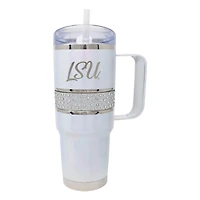 White LSU Tigers 32oz. MyBevi Rhinestone Hollywood Travel Mug