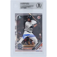 Riley Greene Detroit Tigers Autographed 2019 Bowman Draft #BD-50 Beckett Fanatics Witnessed Authenticated Card