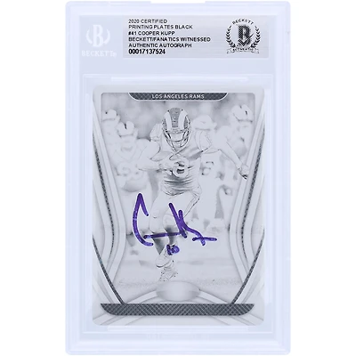 Cooper Kupp Los Angeles Rams Autographed 2020 Panini Certified Black Printing Plate #41 #1/1 Beckett Fanatics Witnessed Authenticated Card