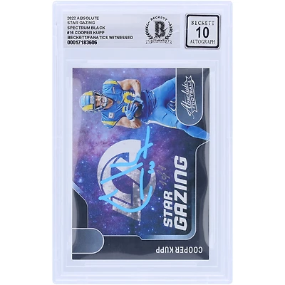 Cooper Kupp Los Angeles Rams Autographed 2022 Panini Absolute Star Gazing Spectrum Black Light Blue Ink #SG-16 #1/1 Beckett Fanatics Witnessed Authenticated 10 Card