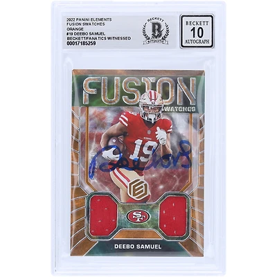 Deebo Samuel Sr San Francisco 49ers Autographed 2022 Panini Elements Fusion Swatches Orange Relic #FS-19 #/199 Beckett Fanatics Witnessed Authenticated 10 Card
