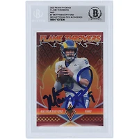 Matthew Stafford Los Angeles Rams Autographed 2022 Panini Phoenix Flame Throwers Red #FT-3 #/199 Beckett Fanatics Witnessed Authenticated Card
