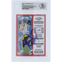 Matthew Stafford Los Angeles Rams Autographed 2022 Panini Contenders Optic Red #27 #/175 Beckett Fanatics Witnessed Authenticated Card