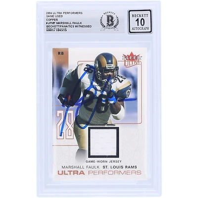 Marshall Faulk St. Louis Rams Autographed 2004 Fleer Ultra Performers Copper Relic #UP-MF Beckett Fanatics Witnessed Authenticated 10 Card