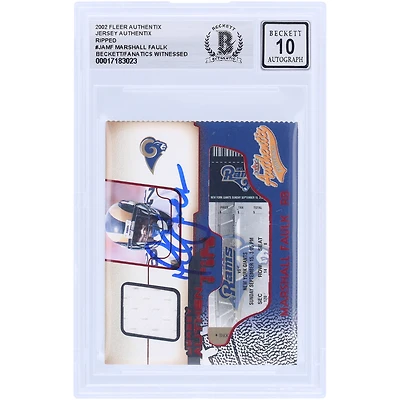 Marshall Faulk St. Louis Rams Autographed 2002 Fleer Authentix Jersey Authentix Relic #JA-MF Beckett Fanatics Witnessed Authenticated Card