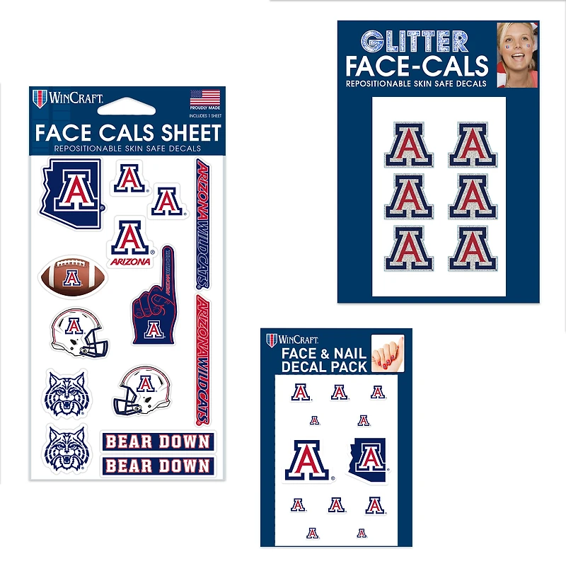 WinCraft Arizona Wildcats 4" x 7" Waterless Tattoos Set