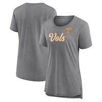 Women's Fanatics Gray Tennessee Volunteers Heritage Past Script Tri-Blend T-Shirt