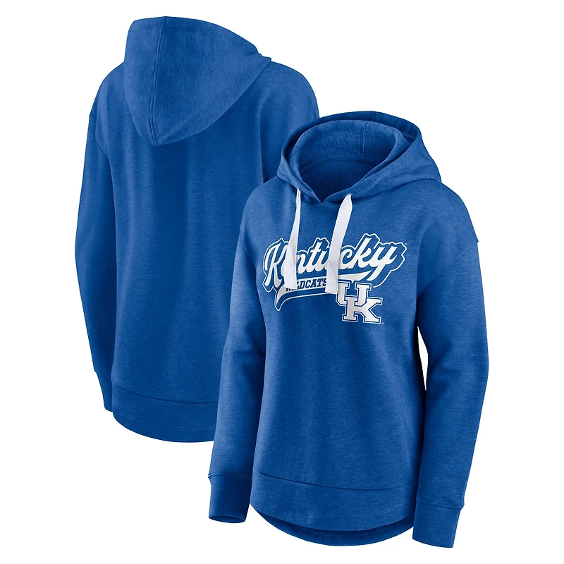 Women's Fanatics Heather Royal Kentucky Wildcats Tail Sweep Pullover Hoodie