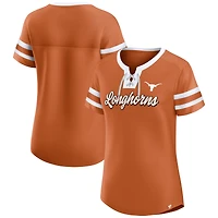 Women's Fanatics  Texas Orange Texas Longhorns Iconic Athena Lace-Up T-Shirt