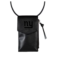 Black New York Giants Hybrid Leather Crossbody Cell Phone Wallet