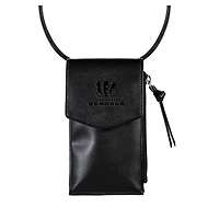 Black Cincinnati Bengals Hybrid Leather Crossbody Cell Phone Wallet