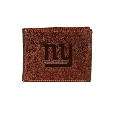 New York Giants Bi-Fold Leather Passcase Wallet