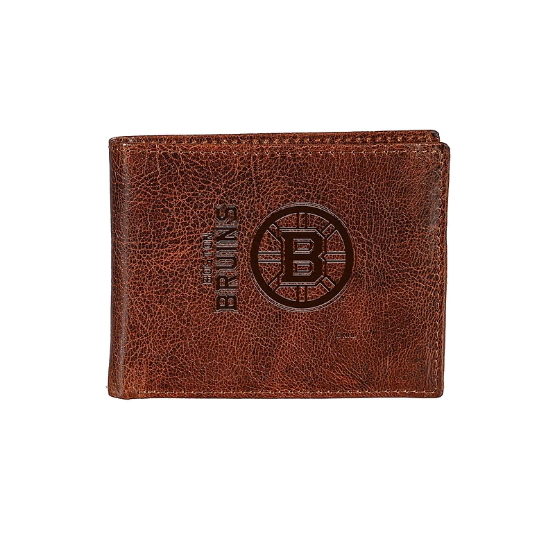 Boston Bruins Bi-Fold Leather Passcase Wallet