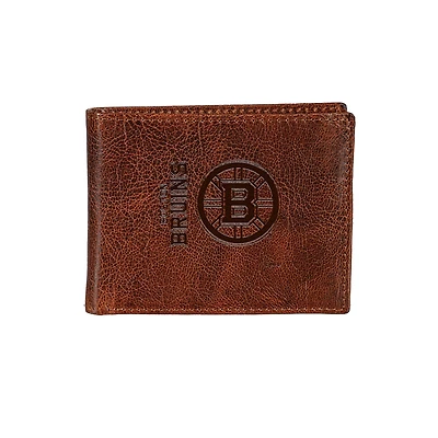 Boston Bruins Bi-Fold Leather Passcase Wallet