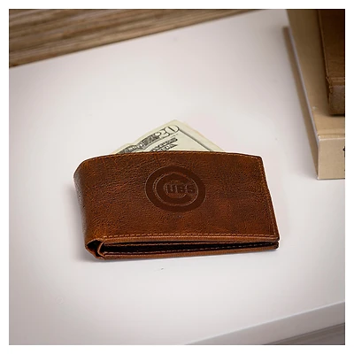 Chicago Cubs Bi-Fold Leather Passcase Wallet