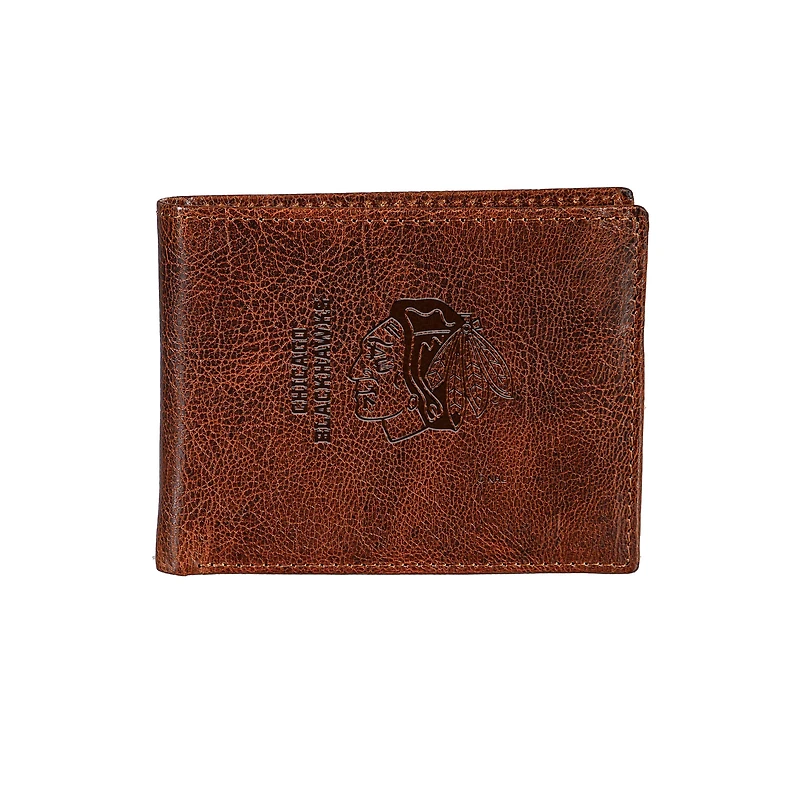 Chicago Blackhawks Bi-Fold Leather Passcase Wallet
