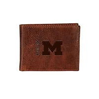 Michigan Wolverines Bi-Fold Leather Passcase Wallet