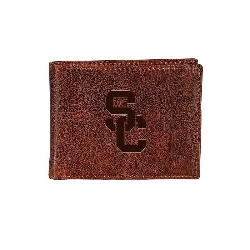 USC Trojans Bi-Fold Leather Passcase Wallet