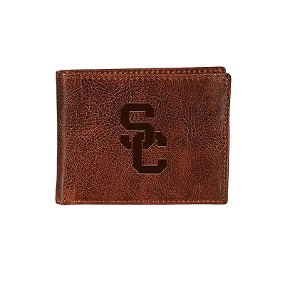 USC Trojans Bi-Fold Leather Passcase Wallet
