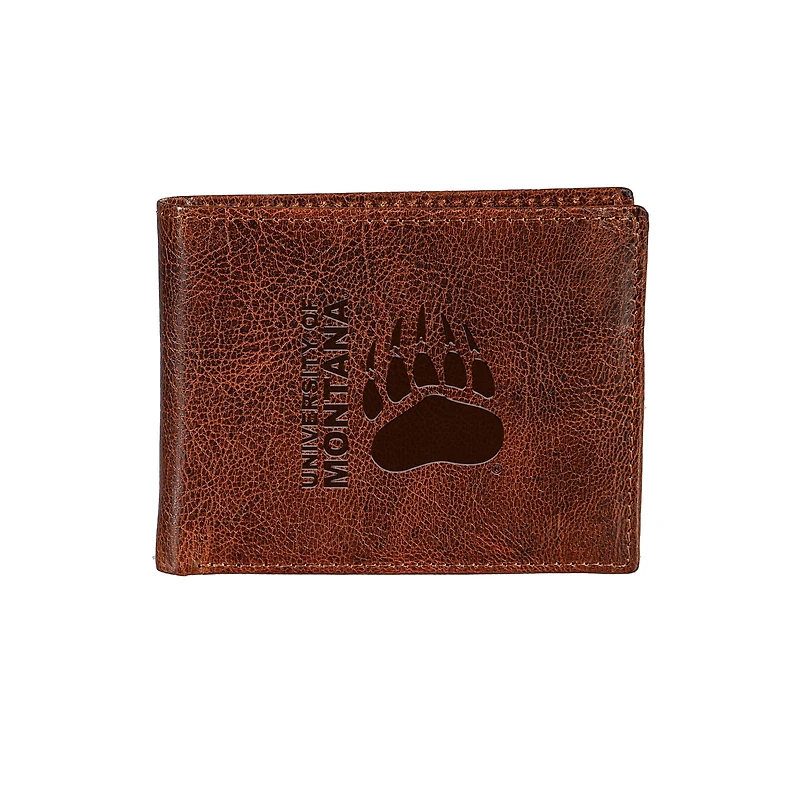 Montana Grizzlies Bi-Fold Leather Passcase Wallet