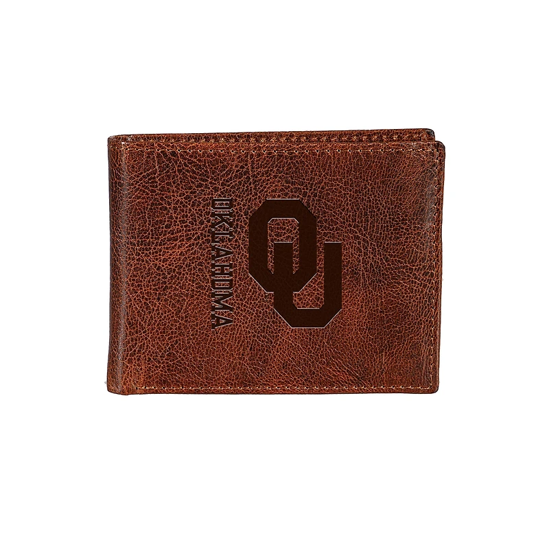 Oklahoma Sooners Bi-Fold Leather Passcase Wallet