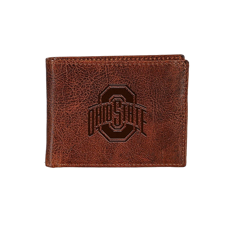 Ohio State Buckeyes Bi-Fold Leather Passcase Wallet
