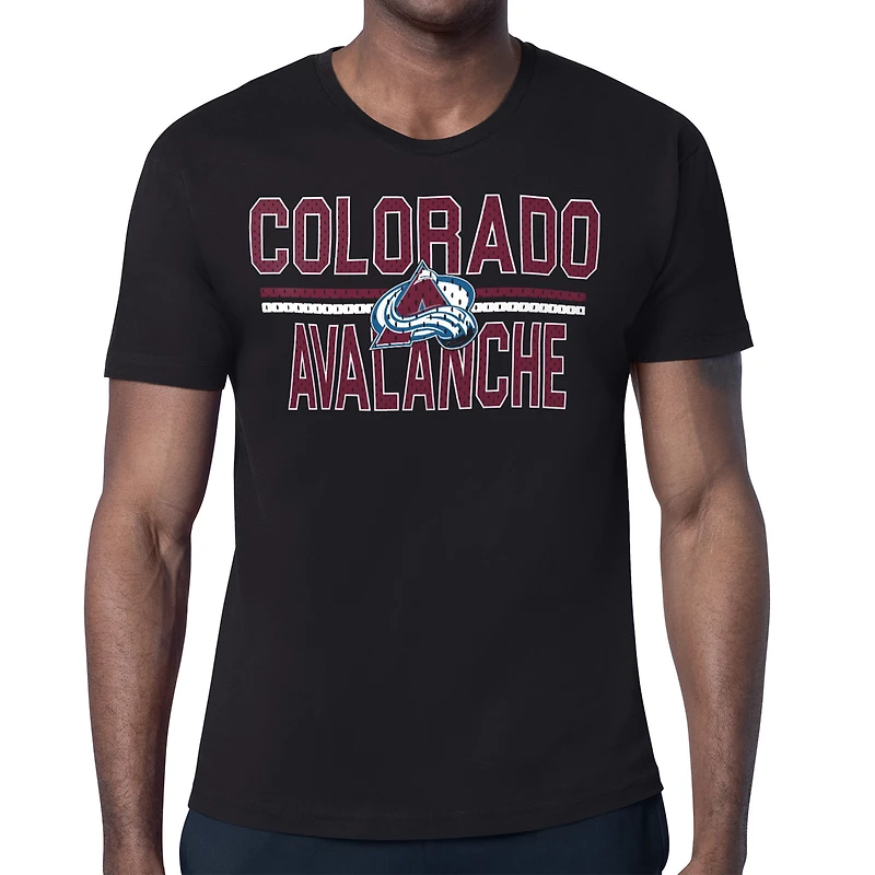 Men's Starter Black Colorado Avalanche Mesh Look Team Name T-Shirt