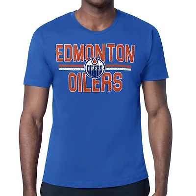 Men's Starter Royal Edmonton Oilers Mesh Look Team Name T-Shirt