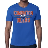 Men's Starter Royal Edmonton Oilers Mesh Look Team Name T-Shirt