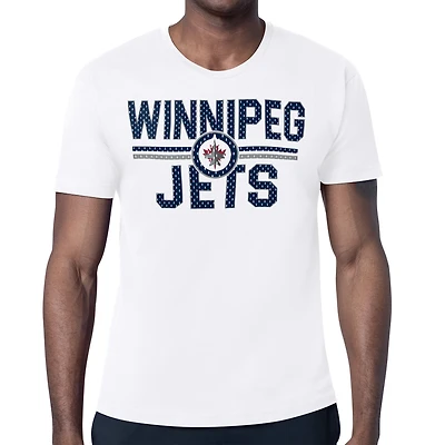 Men's Starter White Winnipeg Jets Mesh Look Team Name T-Shirt