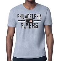 Men's Starter Heather Gray Philadelphia Flyers Mesh Look Team Name T-Shirt