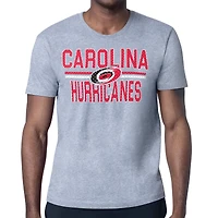 Men's Starter Heather Gray Carolina Hurricanes Mesh Look Team Name T-Shirt