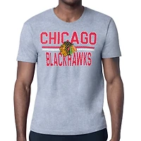 Men's Starter Heather Gray Chicago Blackhawks Mesh Look Team Name T-Shirt