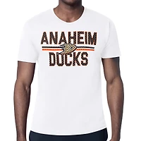 Men's Starter White Anaheim Ducks Mesh Look Team Name T-Shirt