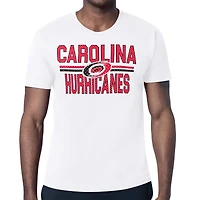 Men's Starter White Carolina Hurricanes Mesh Look Team Name T-Shirt