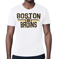 Men's Starter White Boston Bruins Mesh Look Team Name T-Shirt