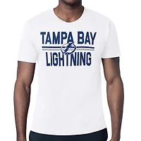 Men's Starter White Tampa Bay Lightning Mesh Look Team Name T-Shirt