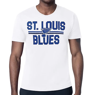 Men's Starter White St. Louis Blues Mesh Look Team Name T-Shirt