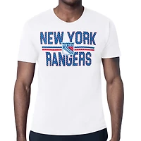Men's Starter White New York Rangers Mesh Look Team Name T-Shirt