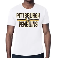 Men's Starter White Pittsburgh Penguins Mesh Look Team Name T-Shirt