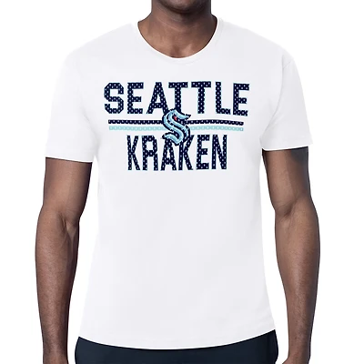 Men's Starter White Seattle Kraken Mesh Look Team Name T-Shirt