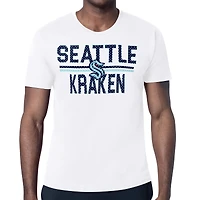 Men's Starter White Seattle Kraken Mesh Look Team Name T-Shirt